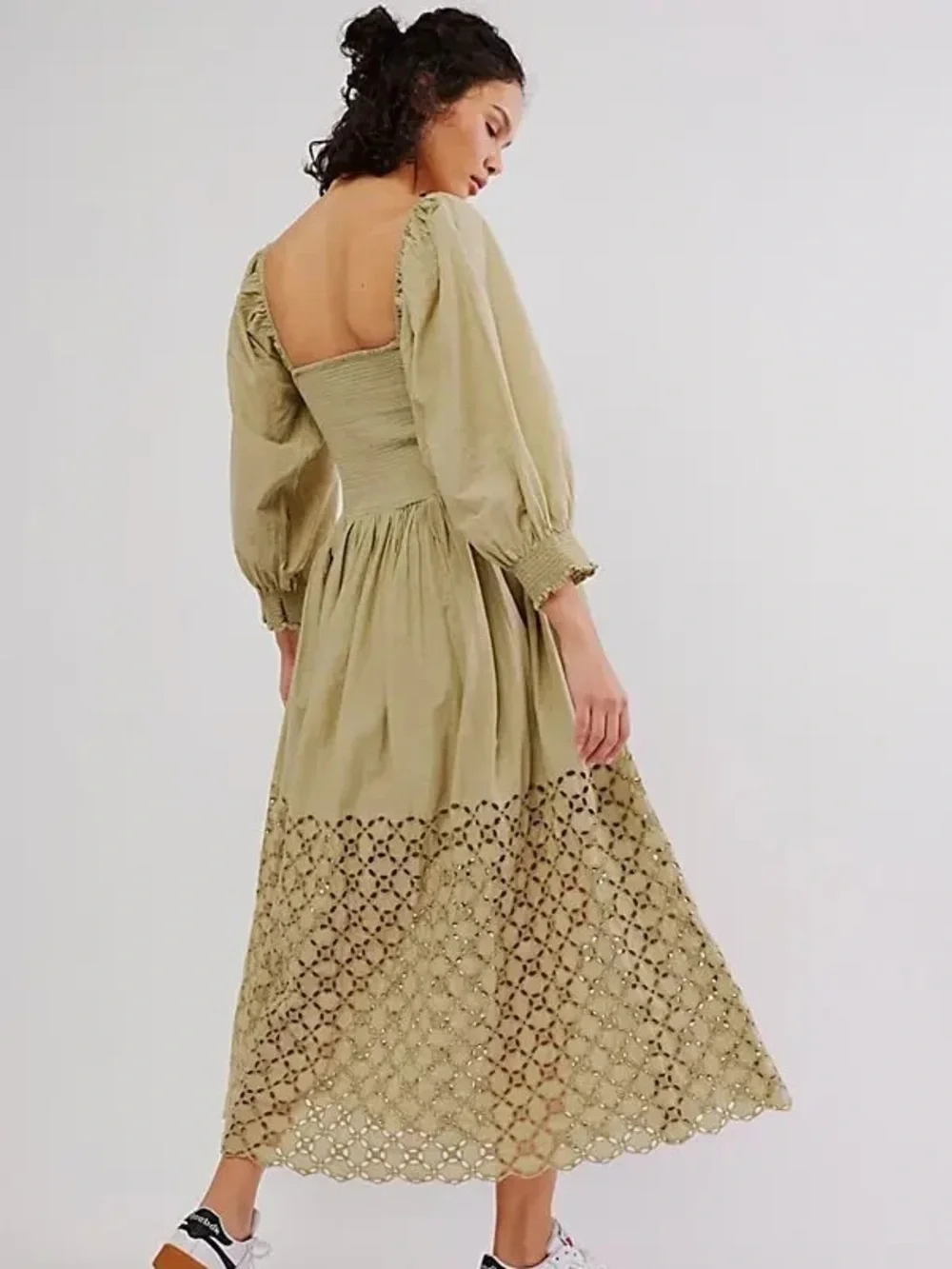 Free People Perfect Storm Midi Dress in Green - M - Picture 3 of 7